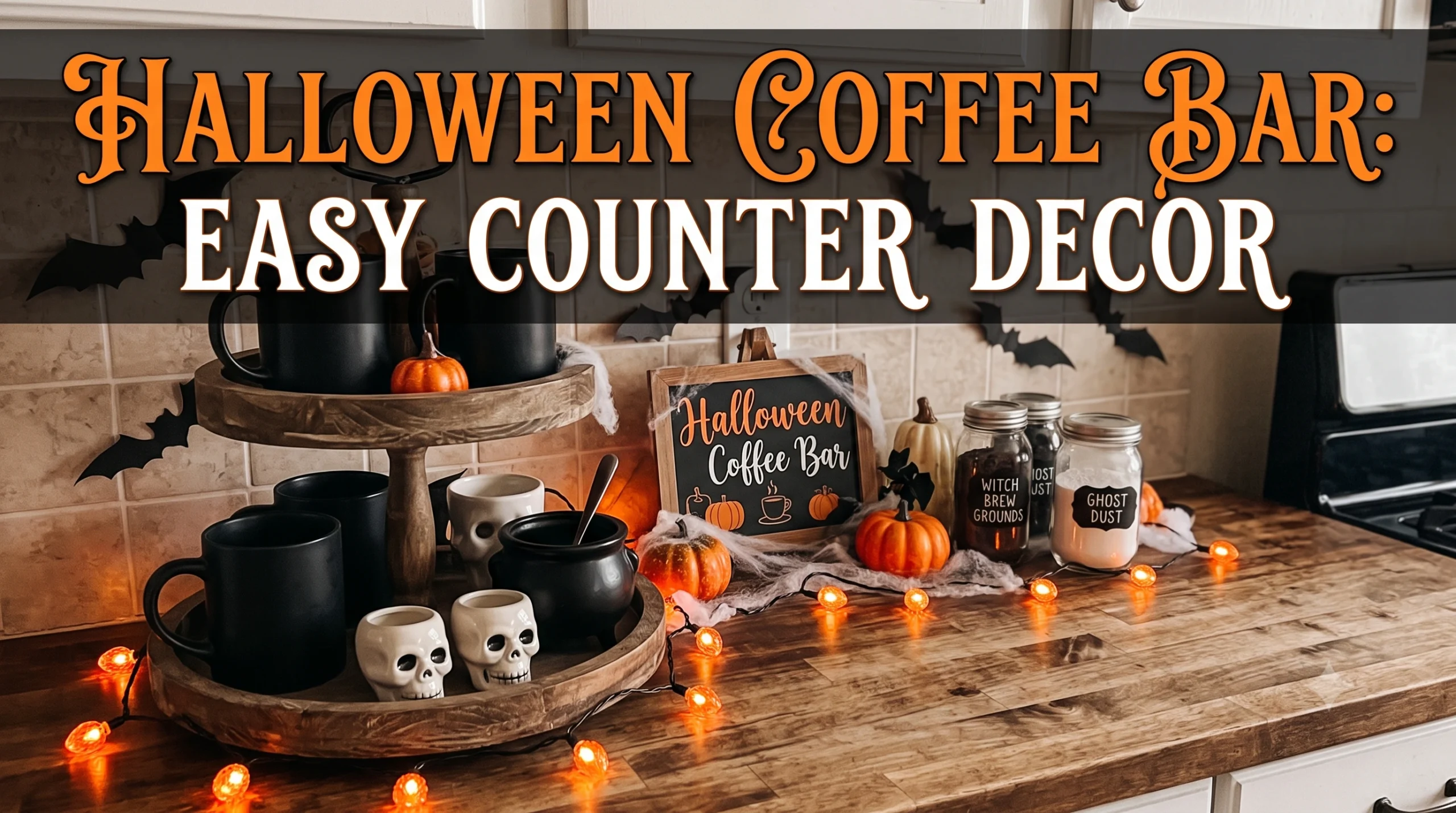 Spooky Season Coffee Bar Setup